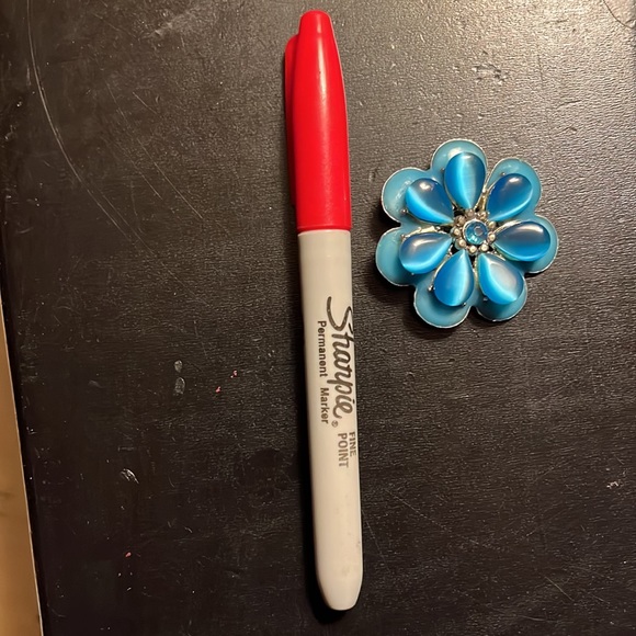 70’s Vintage Retro Blue Stone Brooch - Picture 5 of 5